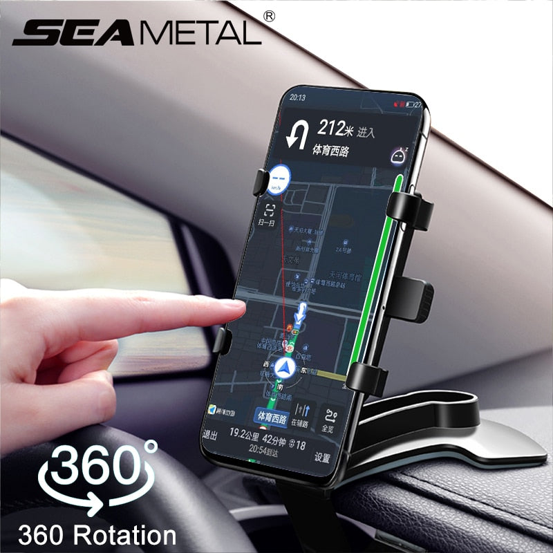 Support téléphone voiture Rotation à 360 Fixation universelle Mobile Phone  Pince avec la longueur désirée et l'angle pour Smartphone